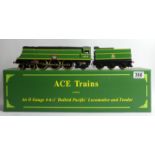 Ace trains 0 gauge 4-6-2 Bulleid Pacific locomotive and tender 'Sir Eustace Missenden' 34090, BR