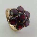 9ct gold garnet ring, 4.5 grams, 18.2mm, size N.