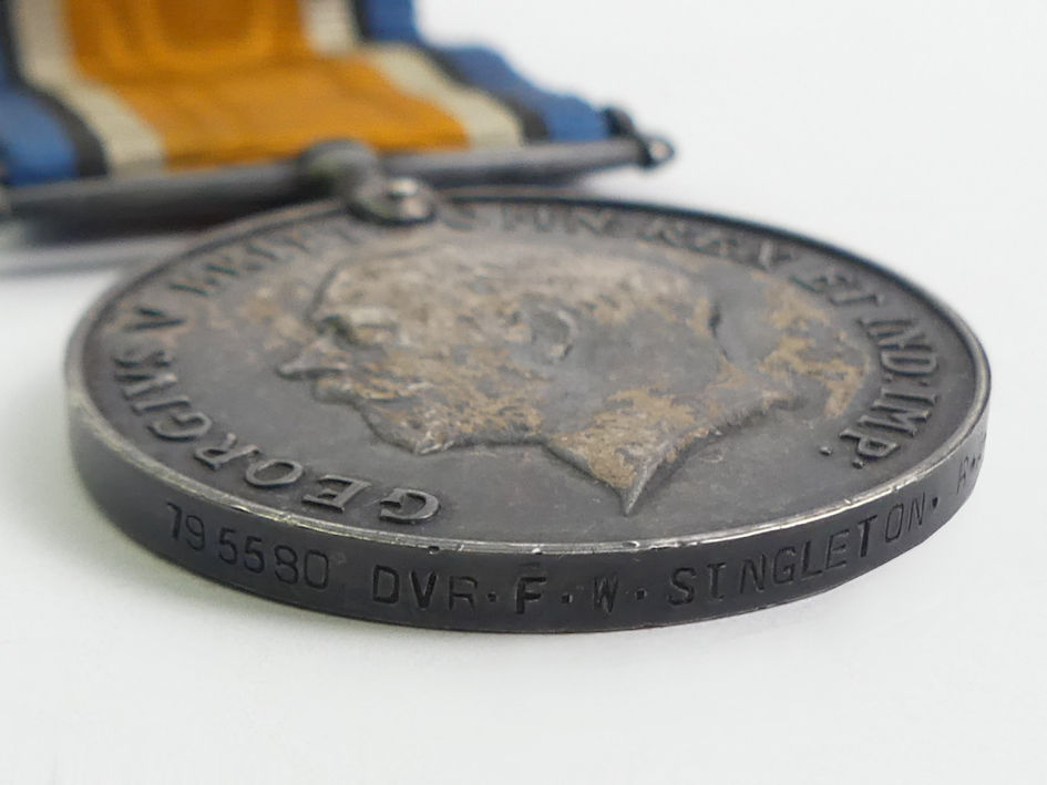 World War I medal pair to 795580 F.W Singleton R.A together with a WWI 1914/15 star to J.W Lisher. - Image 4 of 4