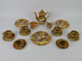 A Baroness fine china fruit pattern tea and sandwich set, twenty-two pieces.