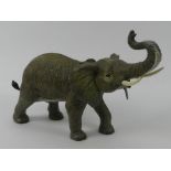 Franz Xaver Bergman style cold painted bronze of an elephant, marks to base. 22cm x 33cm.