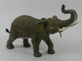 Franz Xaver Bergman style cold painted bronze of an elephant, marks to base. 22cm x 33cm.
