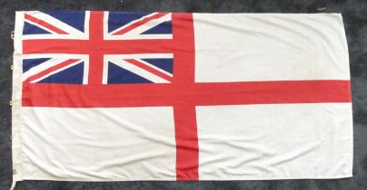 A Royal Navy Ensign flag from HMS Bristol. H90cm x W180cm