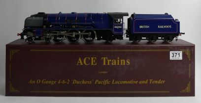 Ace trains 0 gauge 4-6-2 Duchess Pacific locomotive and tender 'King George VI', 46244 BR exp