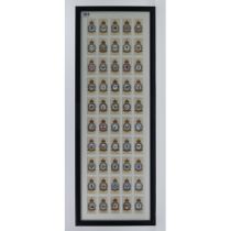 A set of fifty Players R.A.F Squadrons cigarette cards framed and glazed. Collection only.