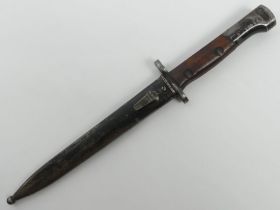A pre-war Belgian original FN49 bayonet and scabbard, blade 23cm.