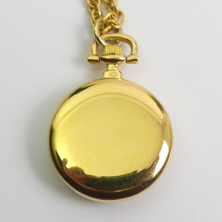 14ct gold plated Swiss open face pocket watch and chain. - Image 3 of 4