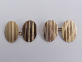 A pair of 9ct gold cufflinks, Birm. 1926, 5 grams.