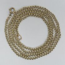 9ct gold curb link chain necklace with tag, 12.3 grams, 67cm x 3mm.