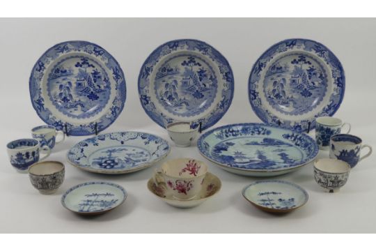 Various English and Oriental tea and dinner ware, including a Caughley cabinet cup and a Delft - Image 2 of 2