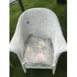 WHITE GARDEN CHAIR WITH CUSHION