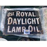 USE ROYAL DAY LIGHT LAMP OIL WOODEN SIGN