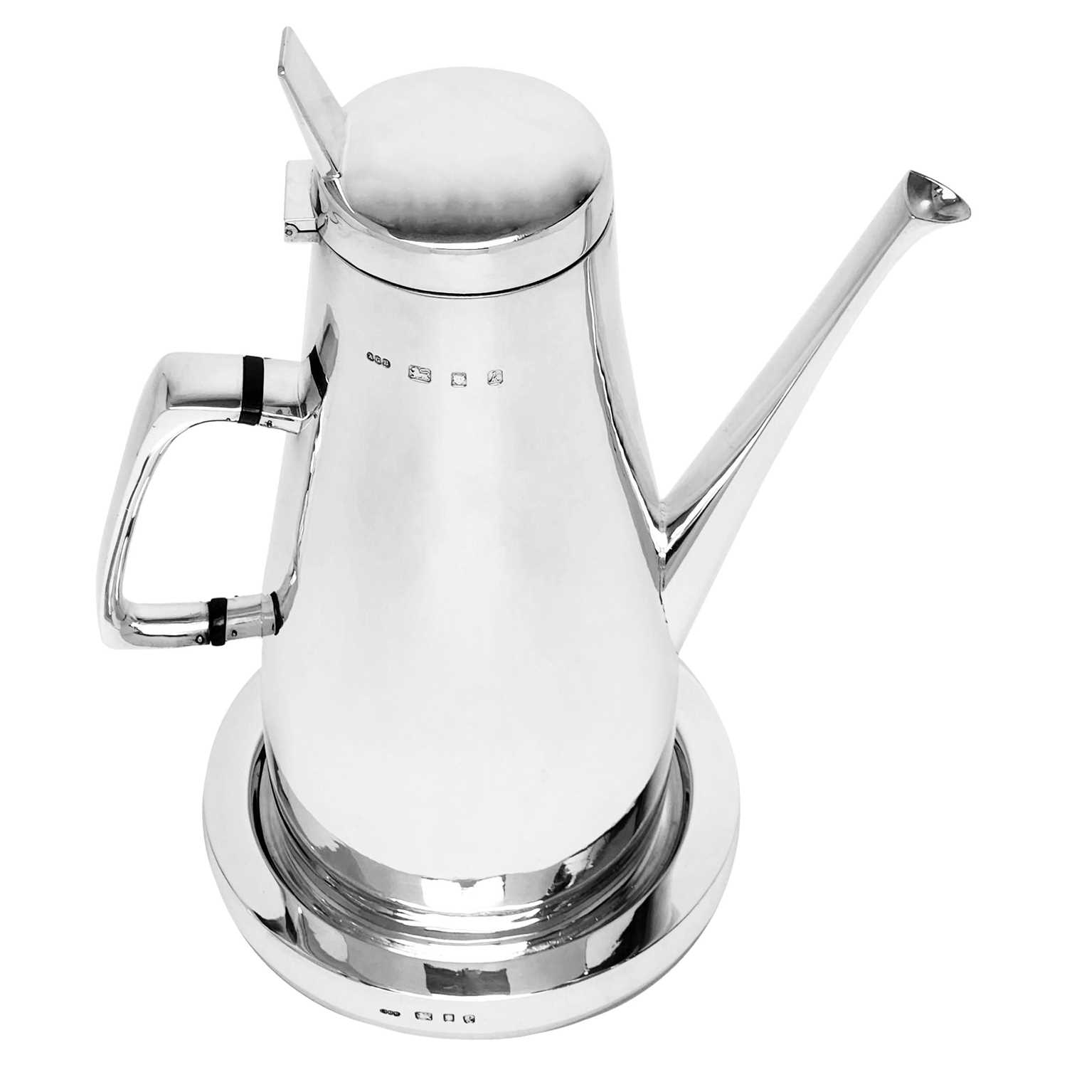 GERALD BENNEY: A STERLING SILVER COFFEE POT ON STAND CIRCA 1965 - Image 7 of 11