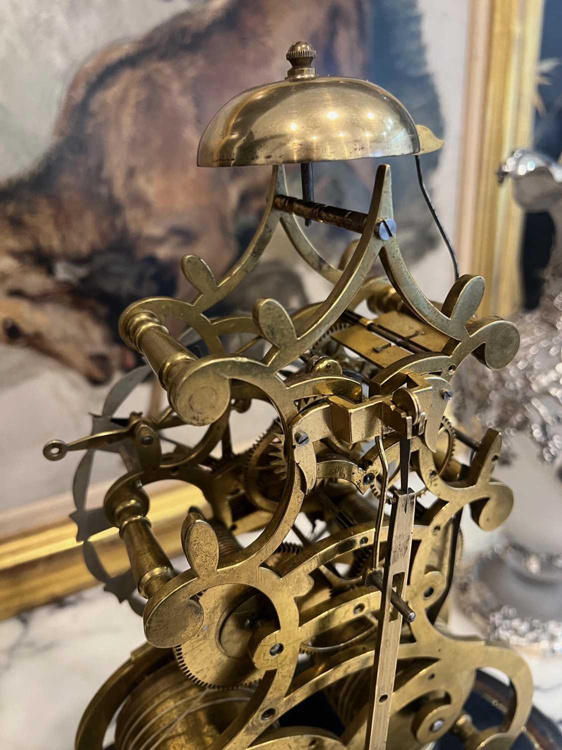 A 19TH CENTURY DOUBLE FUSEE CHIMING SKELETON CLOCK - Bild 3 aus 7