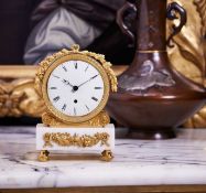 AN EARLY 19TH CENTURY REGENCY MARBLE AND ORMOLU CLOCK SIGNED JAMES MURRAY, LONDON
