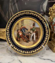 AN EARLY 19TH CENTURY RIHOUET, PARIS PORCELAIN CABINET PLATE