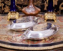 A PAIR OF 18TH CENTURY STERLING SILVER HASH DISHES BY PETER & ANN BATEMAN, 1798