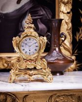 A FINE EARLY 19TH CENTURY REGENCY GILT BRONZE CLOCK BY JAMES MURRAY, CORNHILL, LONDON