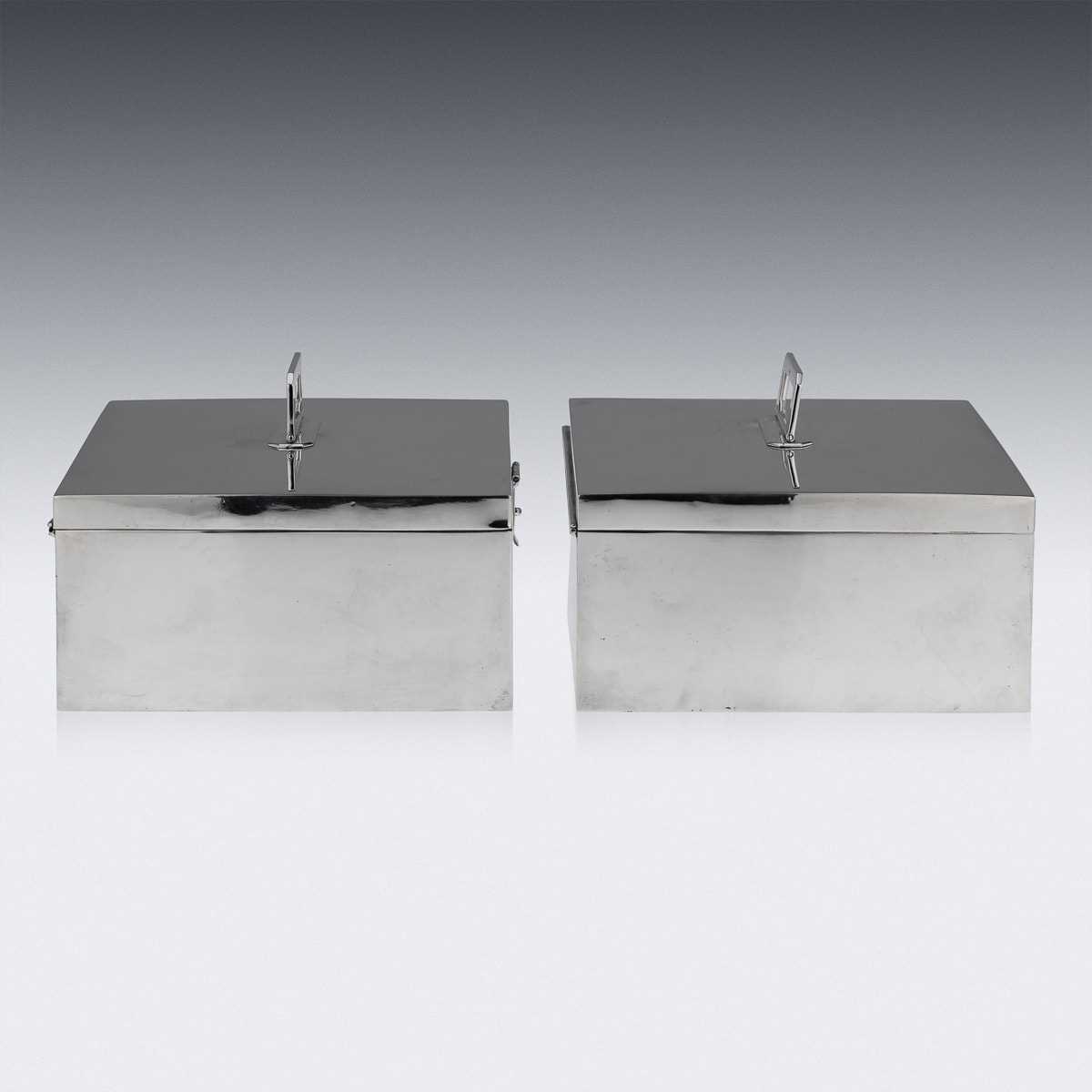 ASPREY & CO. : A PAIR OF STERLING SILVER ART DECO CIGAR BOXES, C. 1936 - Image 6 of 14