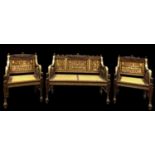 A 19TH CENTURY EGYPTIAN REVIVAL SET OF FURNITURE