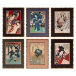 SIX 19TH CENTURY JAPANESE WOODBLOCK PRINTS, EDO PERIOD