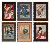 SIX 19TH CENTURY JAPANESE WOODBLOCK PRINTS, EDO PERIOD