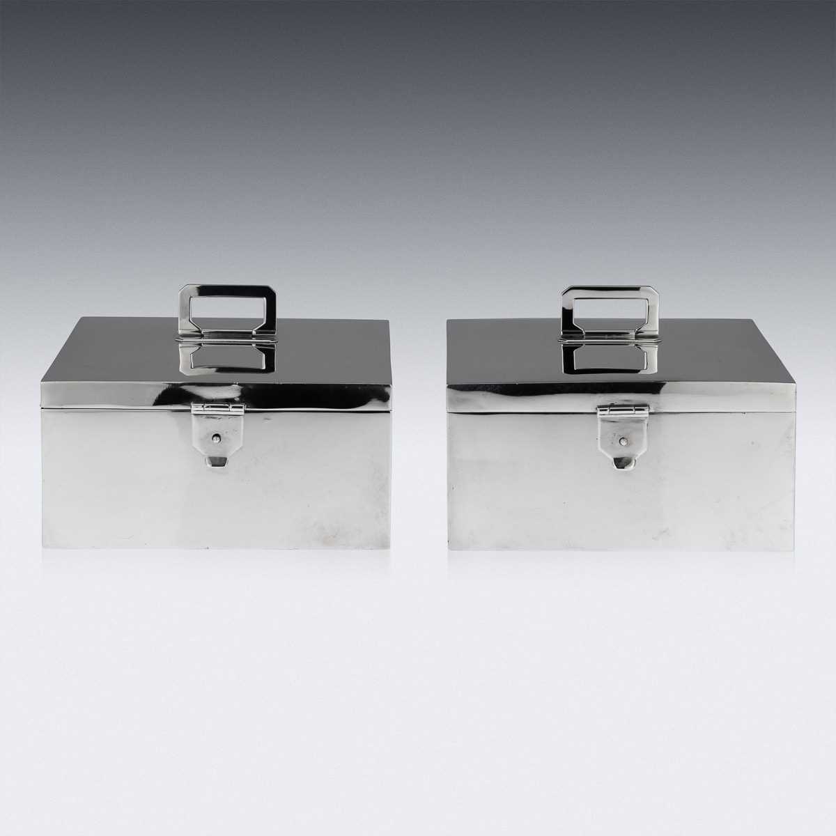 ASPREY & CO. : A PAIR OF STERLING SILVER ART DECO CIGAR BOXES, C. 1936 - Image 12 of 14
