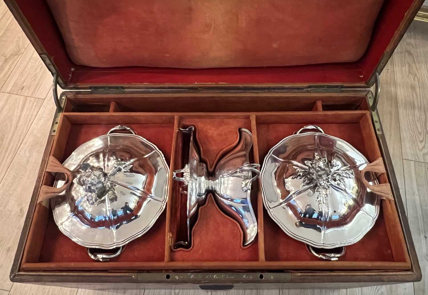 AN IMPRESSIVE 19TH CENTURY STERLING AND PLATED SILVER BOXED TABLE SUITE BY FROMENT MEURICE - Image 5 of 22