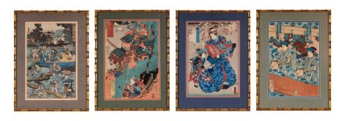 FOUR 19TH CENTURY JAPANESE WOODBLOCK PRINTS, EDO PERIOD