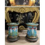 A PAIR OF MINTON MAJOLICA GARDEN SEATS CIRCA 1870