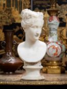 POSSIBLY WORKSHOP OF CANOVA (1757-1822): A 19TH CENTURY MARBLE BUST OF PAULINE BONAPARTE