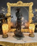 A LARGE EARLY 20TH CENTURY ITALIAN BRONZE MODEL OF IL PESCATORE 'FISHER BOY'