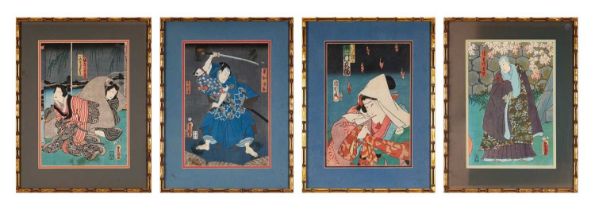 FOUR 19TH CENTURY JAPANESE WOODBLOCK PRINTS, EDO PERIOD