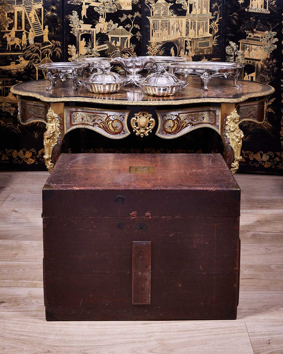 AN IMPRESSIVE 19TH CENTURY STERLING AND PLATED SILVER BOXED TABLE SUITE BY FROMENT MEURICE - Image 3 of 22