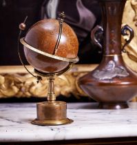 A RARE LATE 19TH CENTURY 'OVERSEAS EMPIRE' NOVELTY GLOBE CLOCK BY SMITH & SON