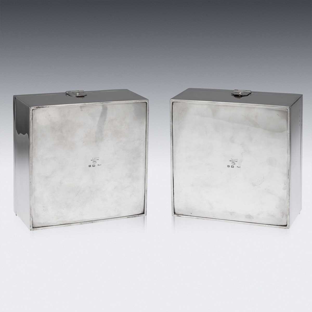 ASPREY & CO. : A PAIR OF STERLING SILVER ART DECO CIGAR BOXES, C. 1936 - Image 11 of 14
