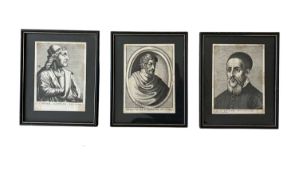A SET OF THREE 17TH CENTURY ENGRAVED PORTRAITS OF ARTISTS CIRCA 1682