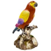 MEISSEN: A LARGE 19TH CENTURY PORCELAIN MODEL OF A PARROT