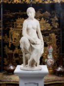 EMILE-JEAN-FRANCOIS NAMUR (1852-1908): A MARBLE FIGURE ON STAND 'ASSEPOESTER' (CINDERELLA)