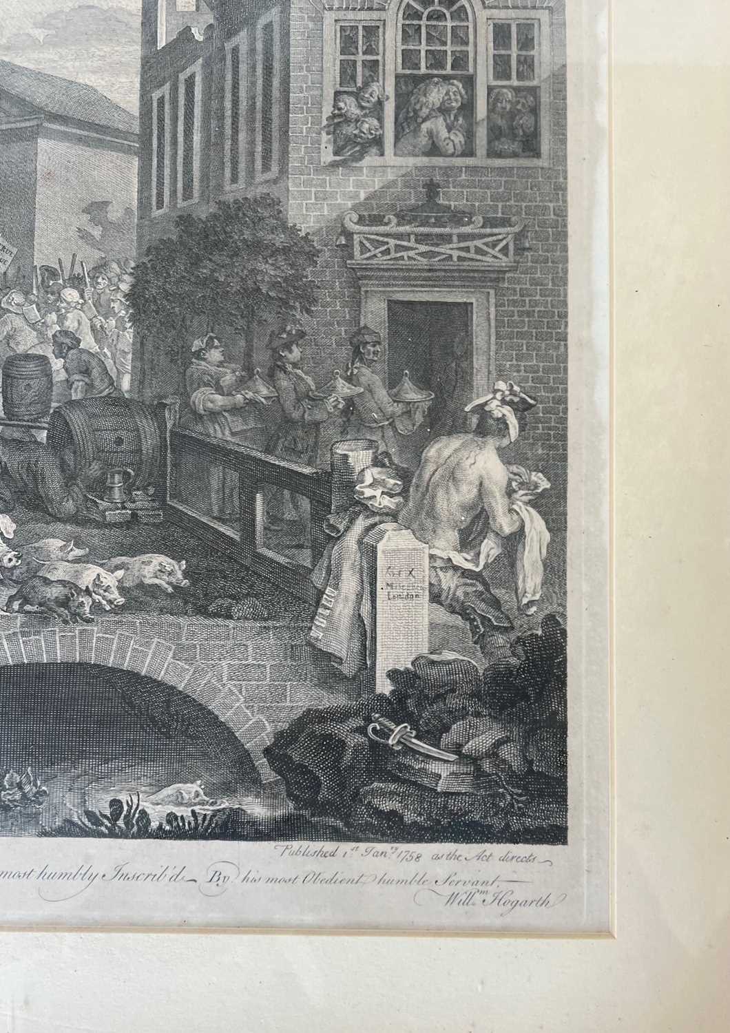 WILLIAM HOGARTH: 'CHAIRING THE MEMBERS, PLATE 4', 18TH CENTURY ENGRAVING - Image 5 of 6