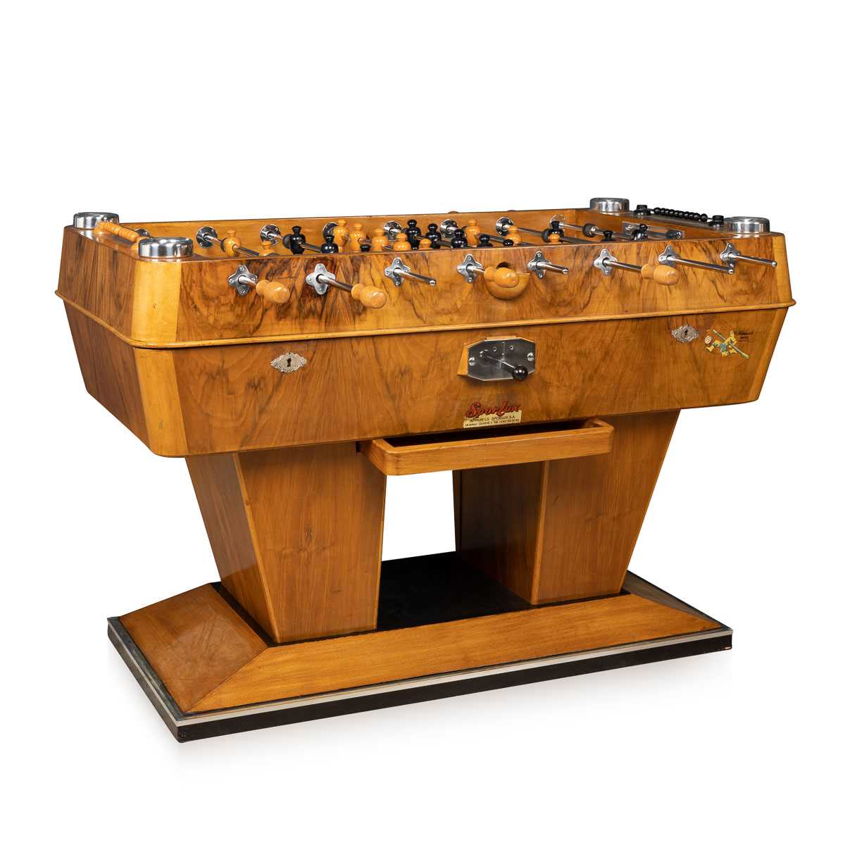 A MID 20TH CENTURY SWISS ART DECO STYLE FOOTBALL TABLE GAME