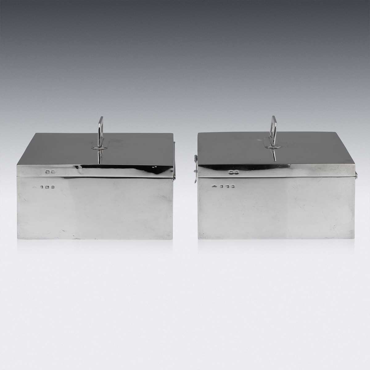 ASPREY & CO. : A PAIR OF STERLING SILVER ART DECO CIGAR BOXES, C. 1936 - Image 3 of 14
