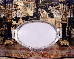 AN EARLY 19TH CENTURY RUSSIAN SILVER TRAY BY CARL FREDERIK BREDENBERG, 1819