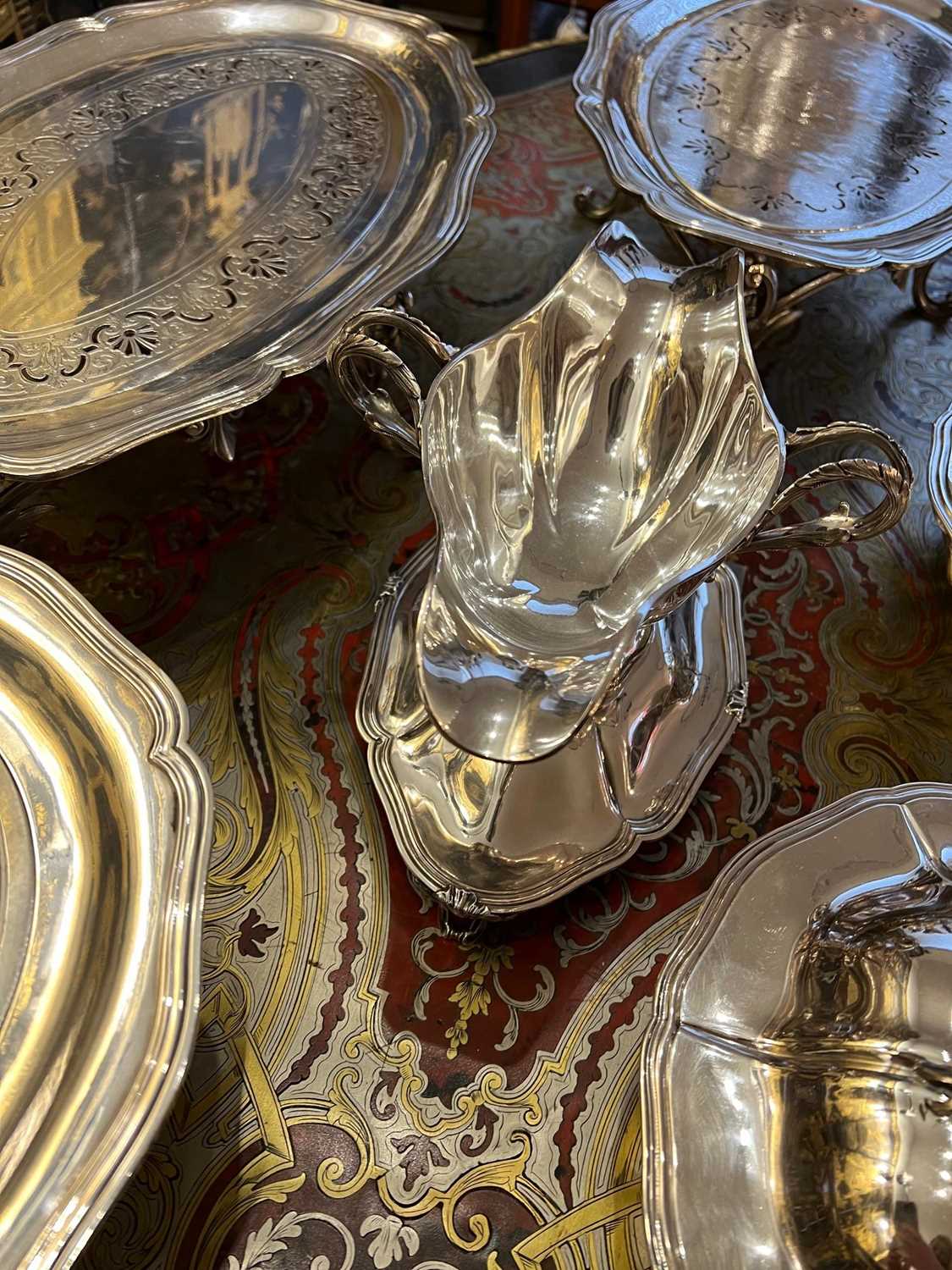 AN IMPRESSIVE 19TH CENTURY STERLING AND PLATED SILVER BOXED TABLE SUITE BY FROMENT MEURICE - Image 20 of 22