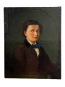 E. BIRCK (19TH CENTURY AMERICAN SCHOOL): PORTRAIT OF A YOUNG MAN DATED 1861