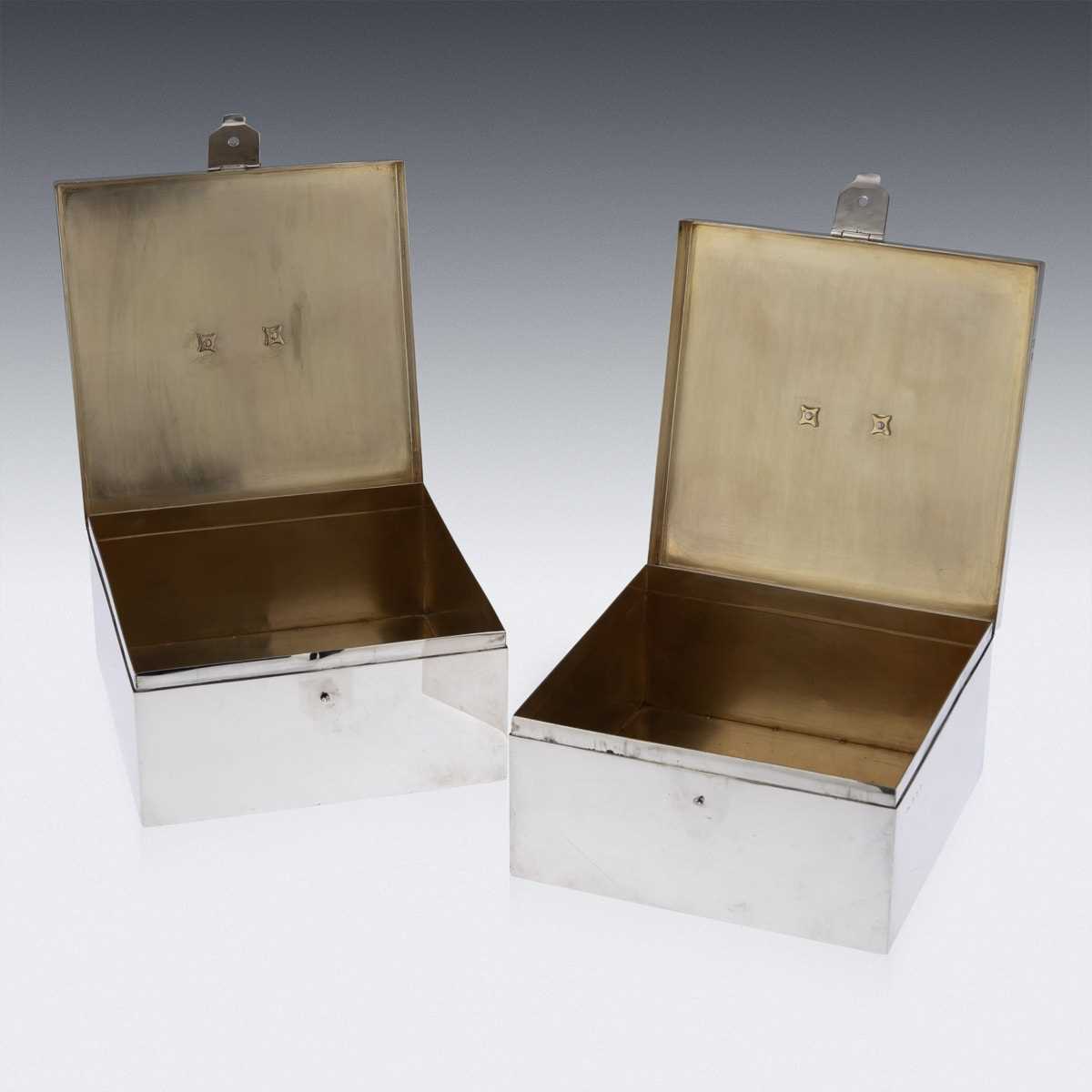 ASPREY & CO. : A PAIR OF STERLING SILVER ART DECO CIGAR BOXES, C. 1936 - Image 13 of 14