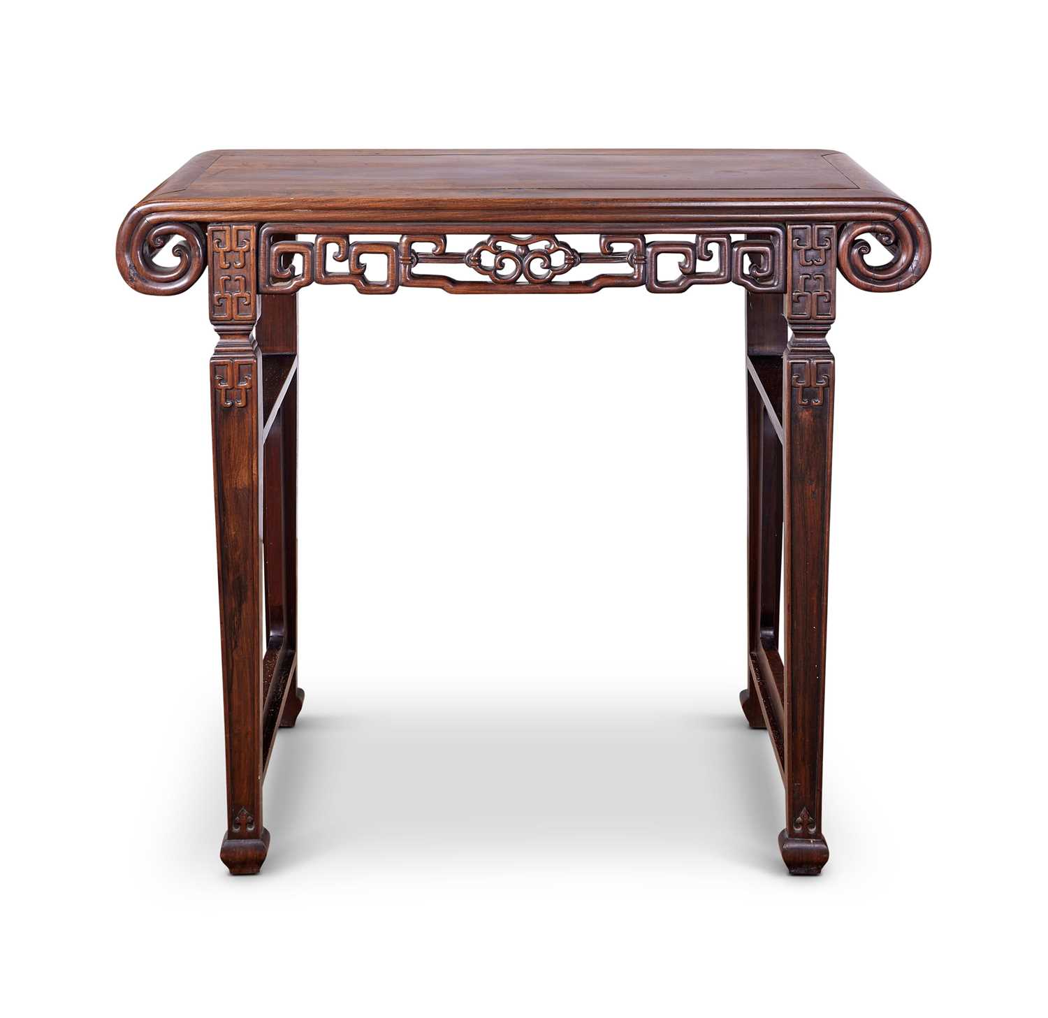 A LATE 19TH CENUTRY CHINESE CARVED HARDWOOD ALTAR TABLE