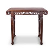 A LATE 19TH CENUTRY CHINESE CARVED HARDWOOD ALTAR TABLE