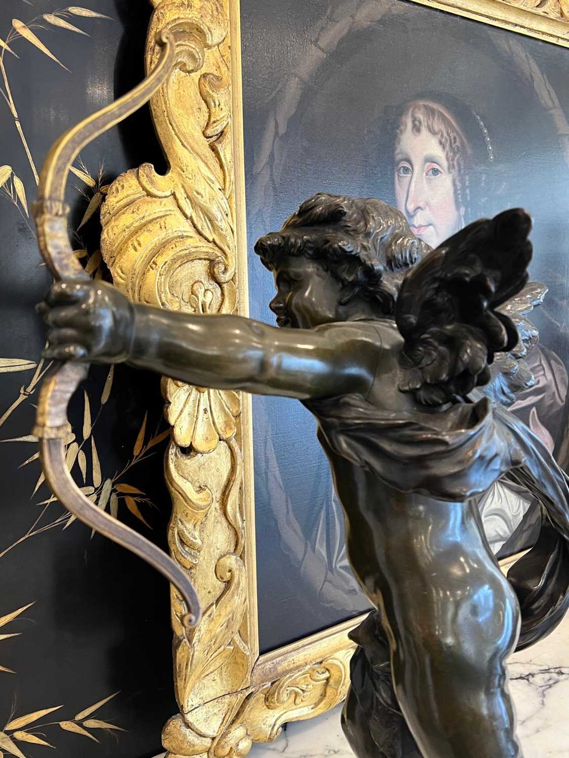 AUGUSTE MOREAU (FRENCH, 1834-1917): A LARGE BRONZE FIGURE OF CUPID WITH HIS BOW - Image 6 of 8