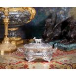 A FINE STERLING SILVER BUTTER DISH BY HENRY WILKINSON & CO.1852